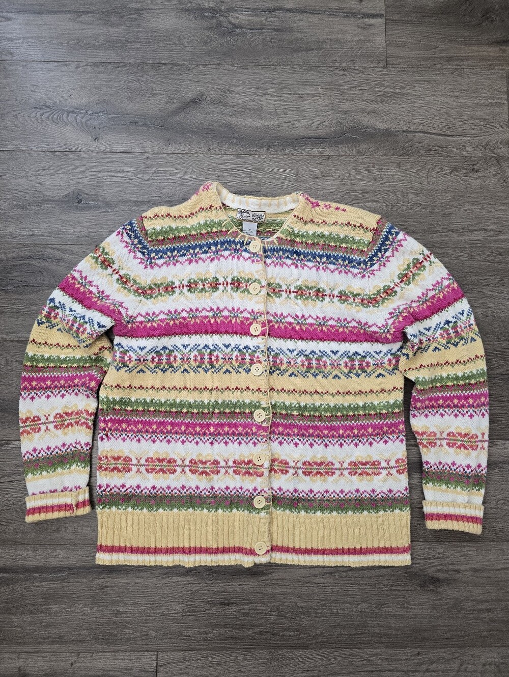Vintage Heirloom Collectible Isle knit cardigan Button Down Women's Sz Medium